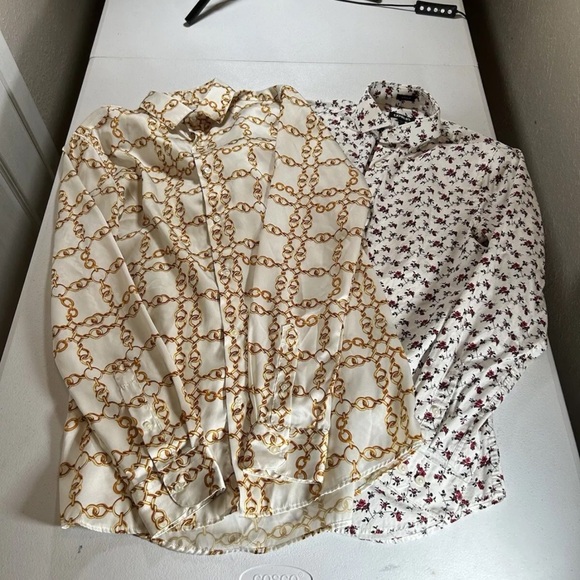 X2 express Zara Men's Gold Chain Button Down Shirt Sz s - Picture 1 of 9